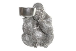 DKD Home Decor Figura de Gorila Plateada en Resina