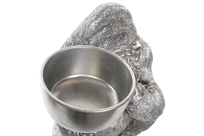 DKD Home Decor Figura de Gorila Plateada en Resina