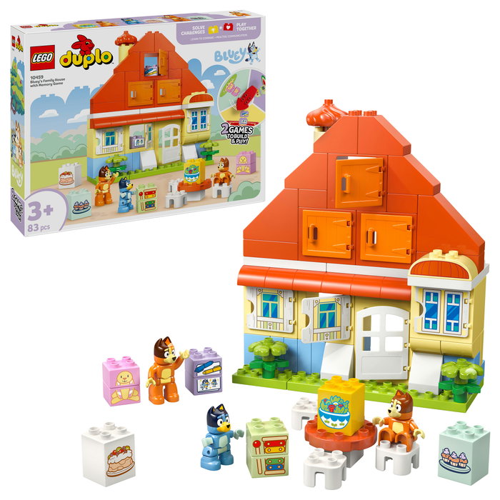 LEGO 10459 DUPLO Bluey Familia Casa con Juego de Memoria 83 Piezas 3+ años