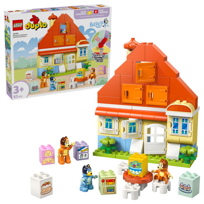 LEGO 10459 DUPLO Bluey Familia Casa con Juego de Memoria 83 Piezas 3+ años