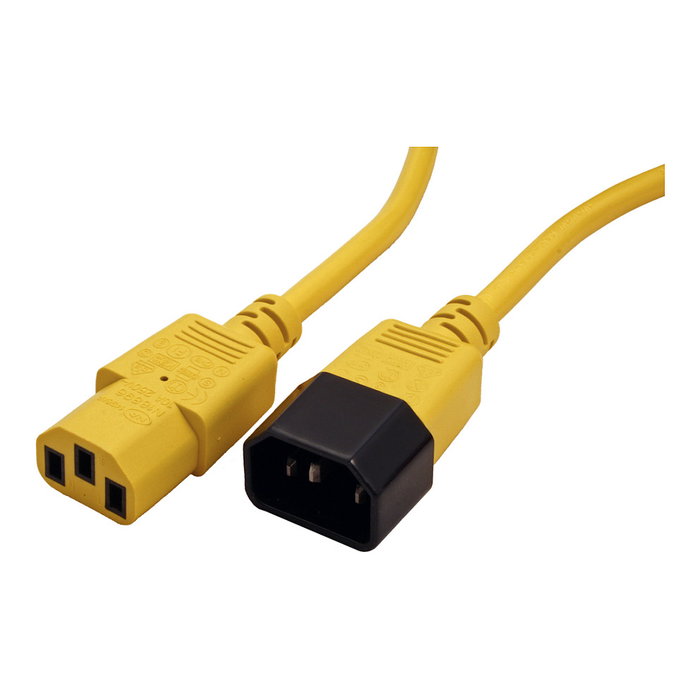 ROLINE Cable de alimentación IEC 320 C14 a C13, Amarillo, 0,8 m