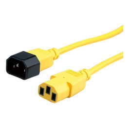 ROLINE Cable de alimentación IEC 320 C14 a C13, Amarillo, 0,8 m