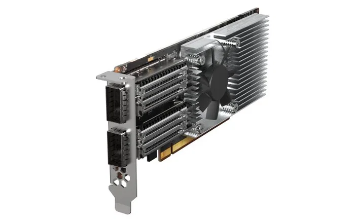 QNAP Tarjeta de Red Interna QXG-100G2SF-E810 Dual Port 100GbE SFP28, PCIe 4.0 x8, para NAS, 100 Gbit/s, Fibra