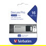 Verbatim Secure Pro 16GB USB 3.2 Gen 1 Pendrive Plata para PC y MAC