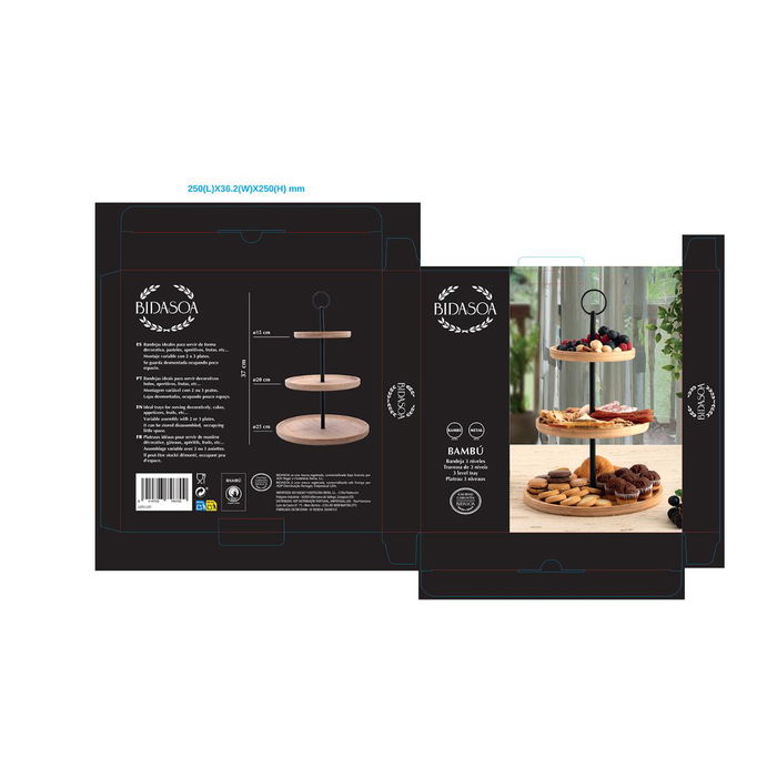 Bandeja Bambú 3 Niveles Bambu Bidasoa 25+20+15x40 cm Bandeja Bambú 3 Niveles Bambu Bidasoa 25+20+15x40 cm