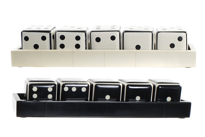 DKD Home Decor Juego de Mesa de Hueso con Dados (Surtido)