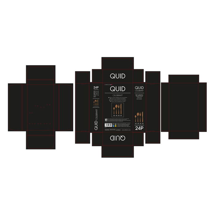 Set 24 Cubiertos Acero Inox Celebrart Quid 26 cm-2 mm