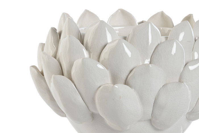 DKD Home Decor Portavelas de Gres Piña Blanco