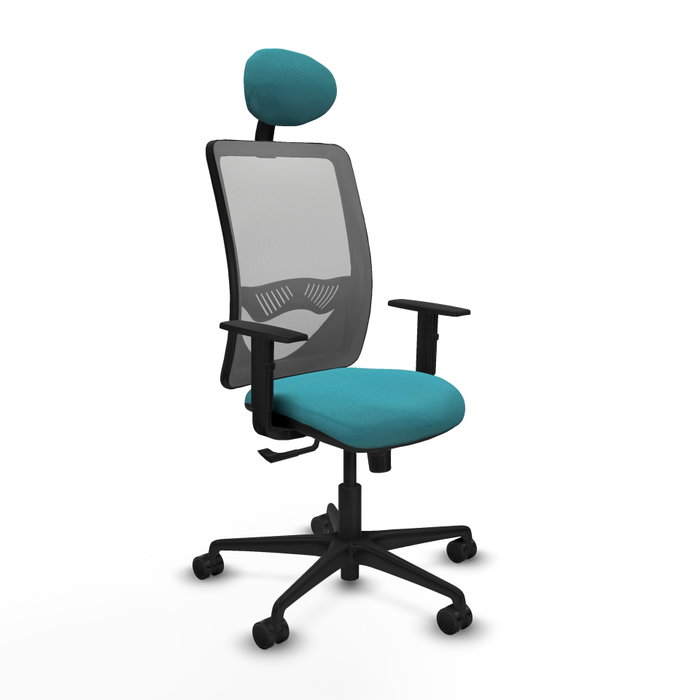 PIQUERAS Y CRESPO Silla de oficina Zulema con mecanismo Sincro, color Turquesa y Gris PIQUERAS Y CRESPO Silla de oficina Zulema con mecanismo Sincro, color Turquesa y Gris