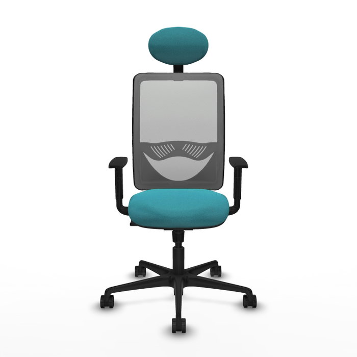 PIQUERAS Y CRESPO Silla de oficina Zulema con mecanismo Sincro, color Turquesa y Gris PIQUERAS Y CRESPO Silla de oficina Zulema con mecanismo Sincro, color Turquesa y Gris