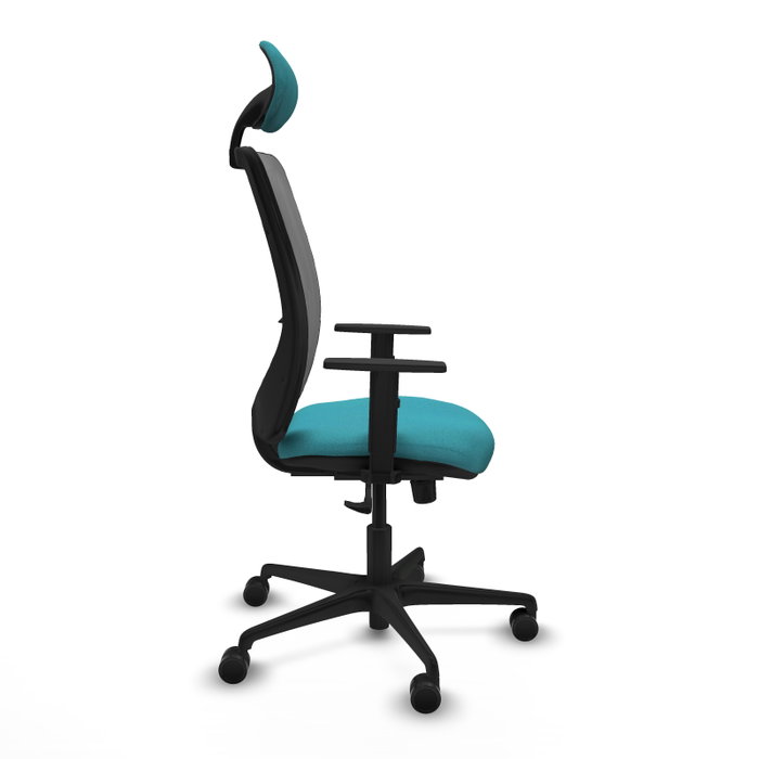 PIQUERAS Y CRESPO Silla de oficina Zulema con mecanismo Sincro, color Turquesa y Gris PIQUERAS Y CRESPO Silla de oficina Zulema con mecanismo Sincro, color Turquesa y Gris