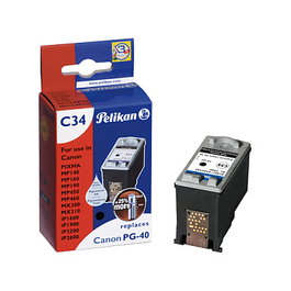 Pelikan Cartucho de tinta remanufacturado PG40 bk negro para Canon C34