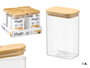 Vivalto Tarro Rectangular Borosilicato 1,4L con Tapa Bambú 12x17,8x8 cm (Set de 12)