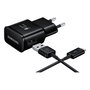 Samsung Cargador Rápido 15W Adaptador de Corriente con Cable USB Tipo-C 1.5m Negro (EP-TA20) - Bulk