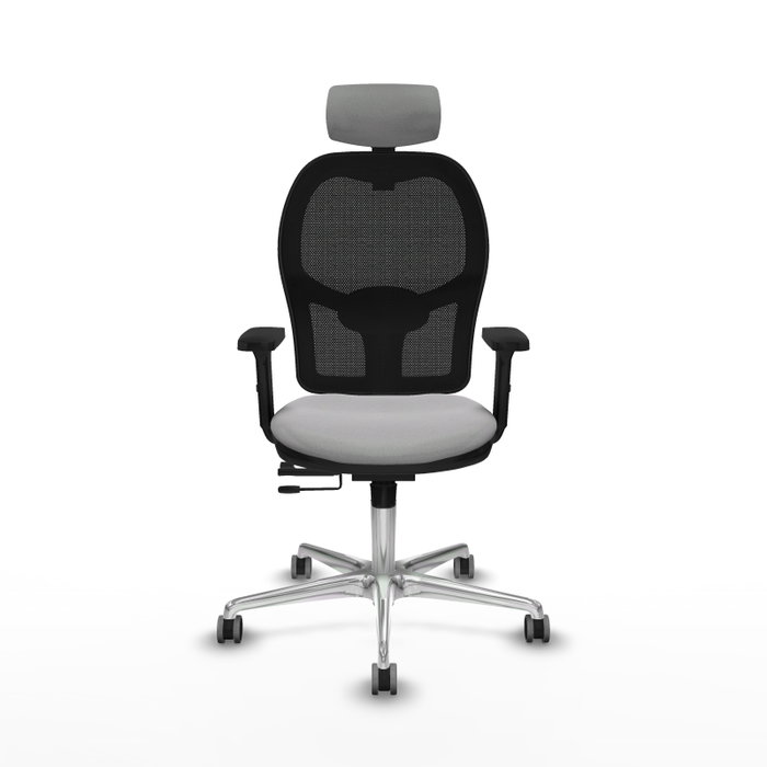 PIQUERAS Y CRESPO Silla de oficina Jorquera con mecanismo Sincro/Traslack Gris claro y Negro