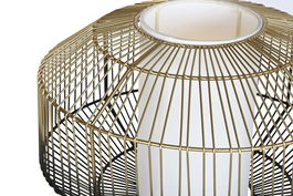 DKD Home Decor Lámpara de Pie Negro Dorado 39 x 103 x 39 cm Hierro Algodón