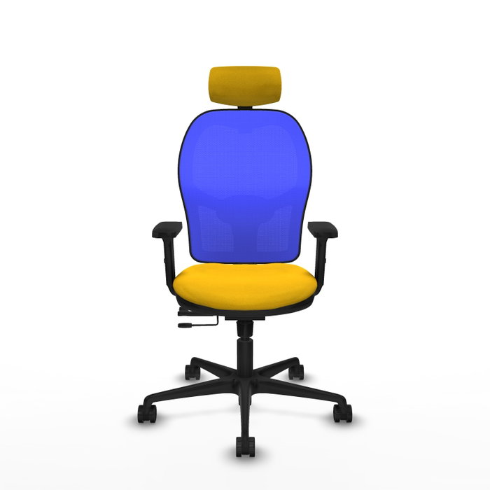 PIQUERAS Y CRESPO Silla de oficina Jorquera con mecanismo Sincro/Traslack Amarillo y Azul PIQUERAS Y CRESPO Silla de oficina Jorquera con mecanismo Sincro/Traslack Amarillo y Azul