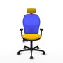 PIQUERAS Y CRESPO Silla de oficina Jorquera con mecanismo Sincro/Traslack Amarillo y Azul