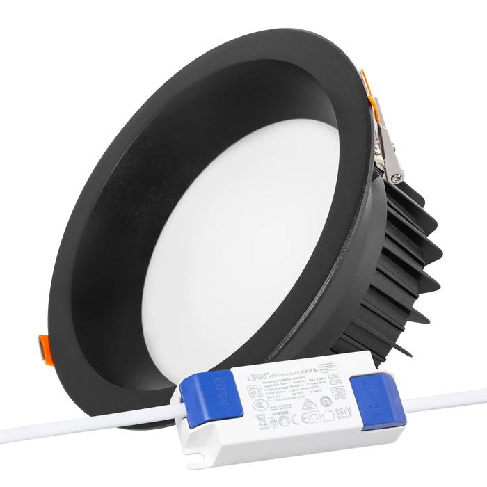 Foco Downlight Circular LED 20W Negro Blanco Cálido Anti-Deslumbrante UGR19 Foco Downlight Circular LED 20W Negro Blanco Cálido Anti-Deslumbrante UGR19