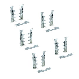Emuca Lote de 5 kits de colgadores ocultos para módulos altos Levelup1 con pletina, Acero, Cincado