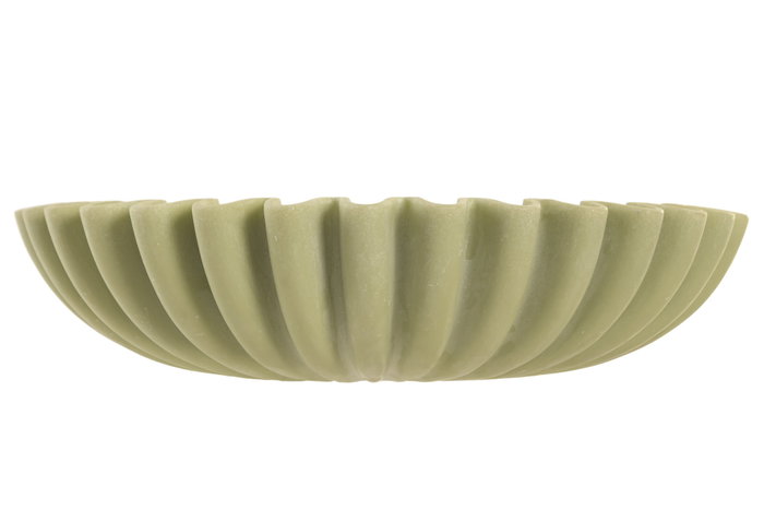 DKD Home Decor Centro de Mesa de Resina Símil Mármol Verde Tropical Palm
