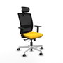 PIQUERAS Y CRESPO Silla de oficina Haches con mecanismo Sincro/Traslack, Amarillo y Negro
