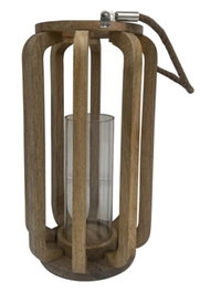 DKD Home Decor Portavelas Mango y Cristal Natural