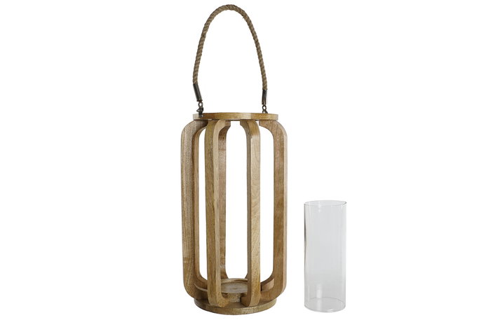 DKD Home Decor Portavela Alpino Natural Mango y Cristal 26 x 47 x 26 cm DKD Home Decor Portavela Alpino Natural Mango y Cristal 26 x 47 x 26 cm