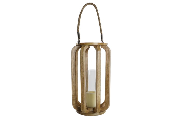 DKD Home Decor Portavela Alpino Natural Mango y Cristal 26 x 47 x 26 cm DKD Home Decor Portavela Alpino Natural Mango y Cristal 26 x 47 x 26 cm