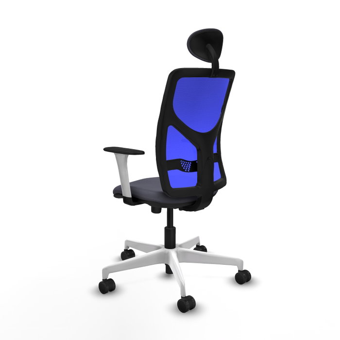 PIQUERAS Y CRESPO Silla de oficina Motilla con mecanismo Sincro, Gris oscuro y Azul