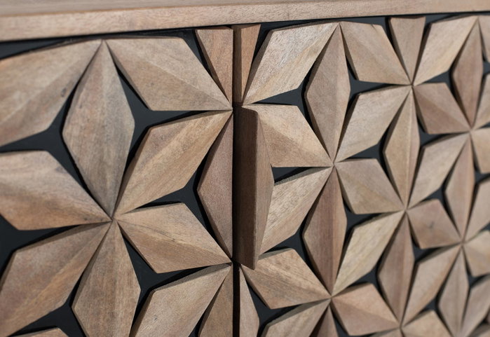 GINER Y COLOMER Mueble TV de madera de mango con 4 puertas
