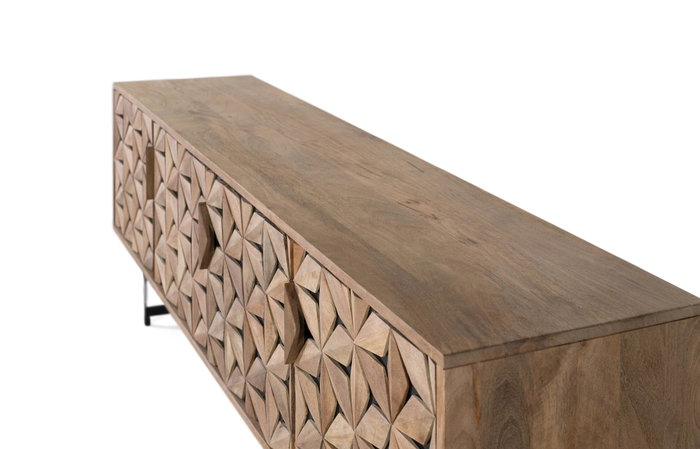 GINER Y COLOMER Mueble TV de madera de mango con 4 puertas