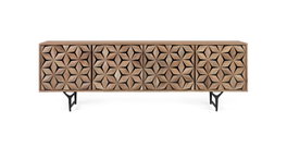 GINER Y COLOMER Mueble TV de madera de mango con 4 puertas