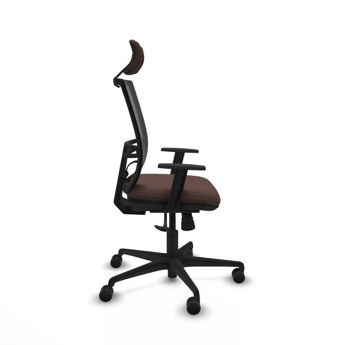 PIQUERAS Y CRESPO Silla de oficina Yunquera con mecanismo Sincro, Marrón oscuro y Negro PIQUERAS Y CRESPO Silla de oficina Yunquera con mecanismo Sincro, Marrón oscuro y Negro