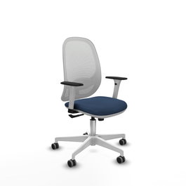 PIQUERAS Y CRESPO Silla de oficina Cilanco con mecanismo Sincro, Azul marino y Blanco