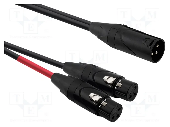 REDS MUSIC Cable XLR macho 3pin a XLR hembra 3pin x2 de 1m REDS MUSIC Cable XLR macho 3pin a XLR hembra 3pin x2 de 1m