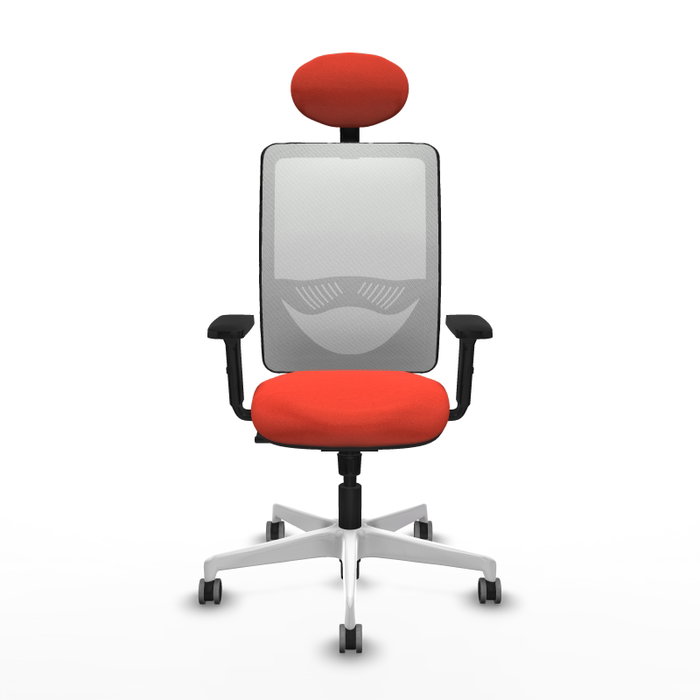 PIQUERAS Y CRESPO Silla de oficina Zulema con mecanismo Sincro, Tela Naranja oscuro y Malla Blanco PIQUERAS Y CRESPO Silla de oficina Zulema con mecanismo Sincro, Tela Naranja oscuro y Malla Blanco