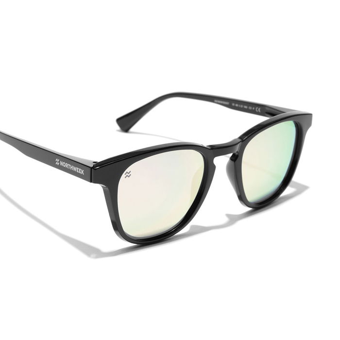 Northweek WALL Gafas de Sol Polarizadas Rectangulares Negro Rosa UV 400 140 mm 145 mm