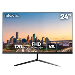 Nilox NXM24FHD1203 - Monitor Gaming 24" (60,5 cm) Full HD 1920x1080, Panel VA, 120 Hz, 4 ms, AMD FreeSync, HDMI, VGA, Negro, Montaje VESA 75x75