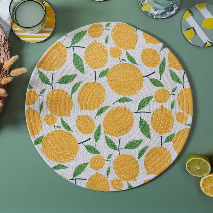 Home Deco Factory Bain De Soleil Individual Limones Diámetro 38 cm Home Deco Factory Bain De Soleil Individual Limones Diámetro 38 cm