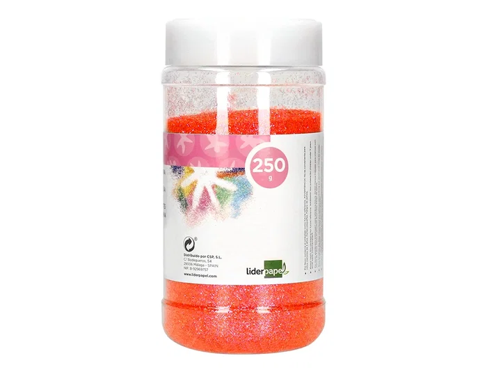 Liderpapel Purpurina Fantasía Color Metálico Naranja Pastel Bote 250 gr