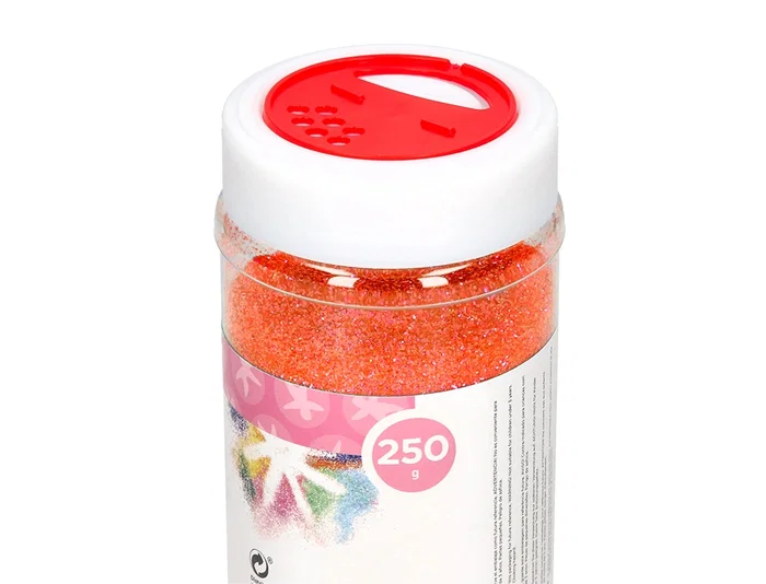 Liderpapel Purpurina Fantasía Color Metálico Naranja Pastel Bote 250 gr
