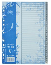 Indice Spaper Office Pp Numerico A4 Pestañas 1-31 11 Taladros