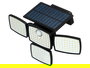 Ibergarden Lampara Solar LED Exterior 4 Focos 500 Lumenes con Sensor de Movimiento, IP44, Negro, Dimensiones 15 x 11 x 12 cm (Set de 6)