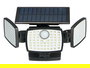 Ibergarden Lampara Solar LED Exterior 4 Focos 500 Lumenes con Sensor de Movimiento, IP44, Negro, Dimensiones 15 x 11 x 12 cm (Set de 6)