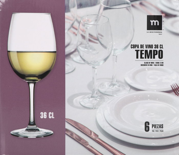 La Mediterranea Copa de Vino Tempo 36 cl (24 Unidades) de Vidrio