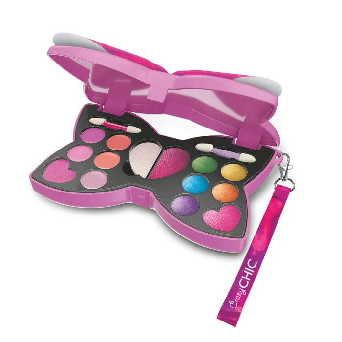 Clementoni CLE8005125182626 Kit de Maquillaje Infantil con Pajarita, Paleta con Sombras, Brillo, Esponja y Brochas para Niñas a Partir de 6 Años