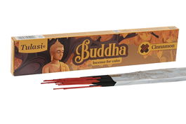 DKD Home Decor Incienso Varilla Basicos Buddha 5 x 1.7 x 25 cm Set de 20 Canela Marron Amarillo