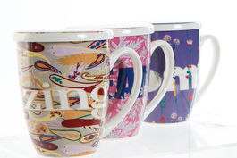 DKD Home Decor Taza de Infusiones Porcelana Multicolor 380ml (12 Unidades)