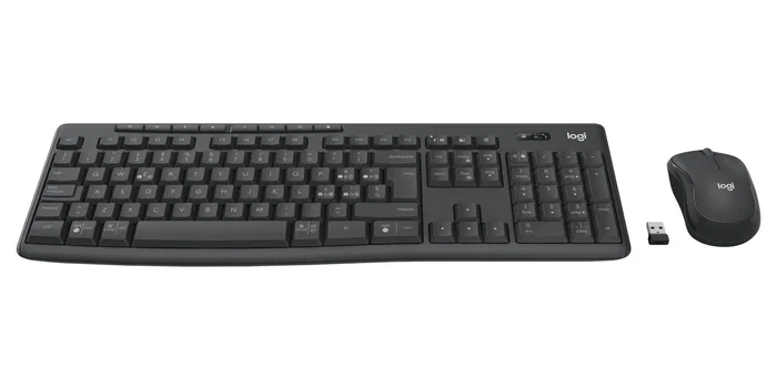 Logitech 920-012069 Teclado y Ratón Inalámbrico Bluetooth para Oficina, Teclado QWERTY Italiano en Grafito, Completo 112 Teclas con Teclado Numérico y Altura Ajustable